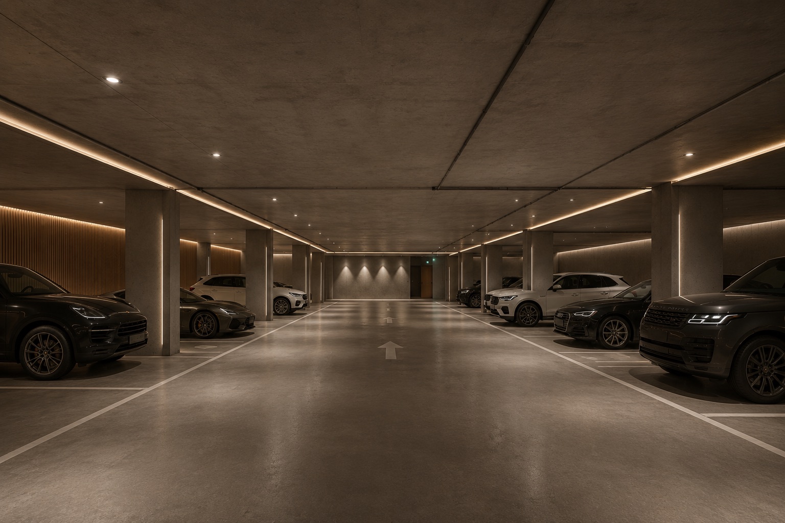 Tiefgarage und Abstellräume