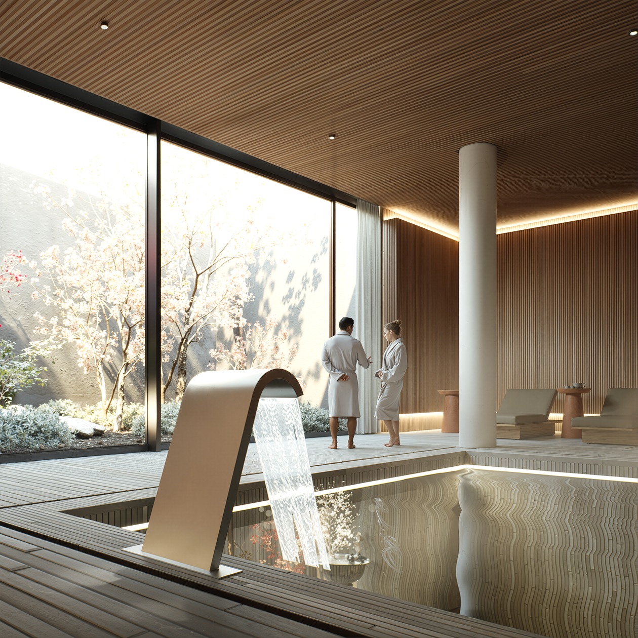 Pooldeck und Gartenhof